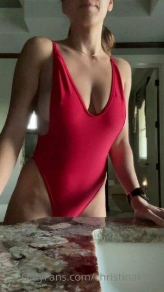 Christina Khalil Bathing Suit Strip  Video  on adultfans.net