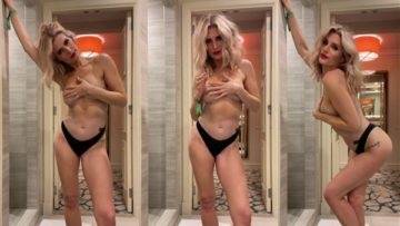 Sarah Jayne Dunn  Striptease In Hotel Video  on adultfans.net
