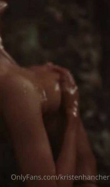 Kristen Hancher Nude Outdoor Shower Video  on adultfans.net