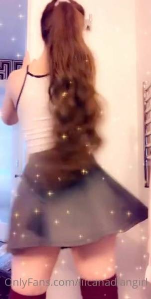 LilCanadianGirl Nude Teasing in Skirts and High Heels Video  on adultfans.net