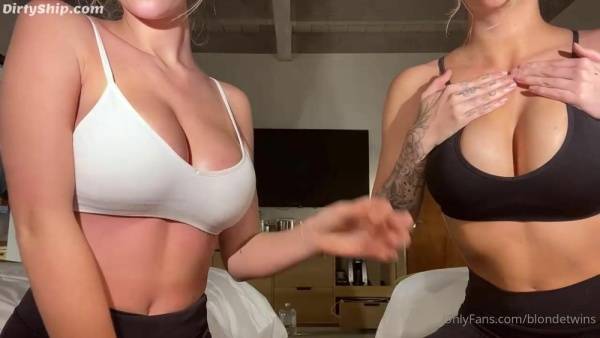 BlondeTwins OnlyFans Sweaty Body After Workout Video on adultfans.net