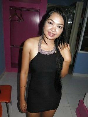 Young Thai barmaid showing off freshly shaved Bangkok pussy - Thailand on adultfans.net