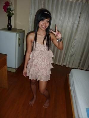 Sweet asian teen babe stripping and getting her hairy poon drilled on adultfans.net