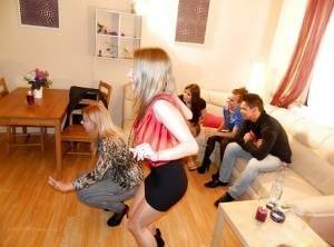 Fully clothed pornstars have some pissing fun at the house party on adultfans.net