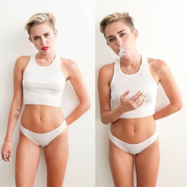 Miley Cyrus See-Through Panties BTS Photoshoot  - Usa on adultfans.net