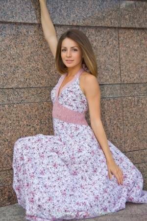 Gorgeous Euro doll in a classy dress Susana simply loves undressing on adultfans.net