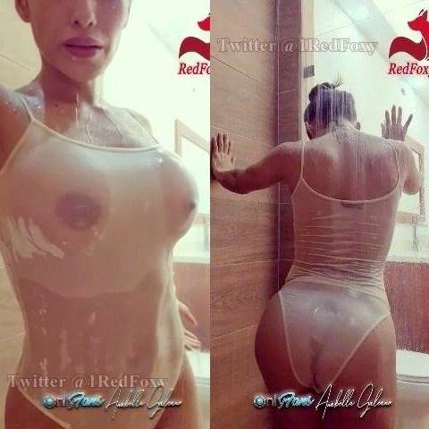 Anabella Galeano Nude Swimsuit Shower Video  on adultfans.net