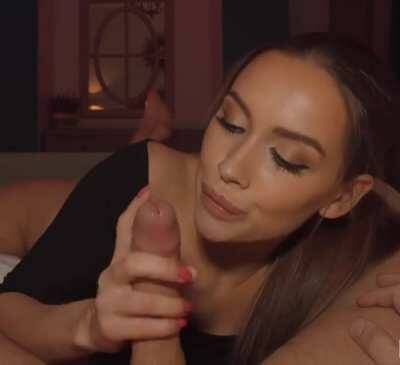 Her fast strokes and eye contact make him cum on adultfans.net