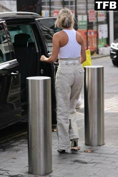 Ashley Roberts Leaves Little to the Imagination Stepping Out From Heart Radio Braless on adultfans.net