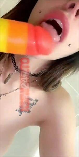 Princess Pineapple rainbow dildo blowjob & riding snapchat premium xxx porn videos on adultfans.net
