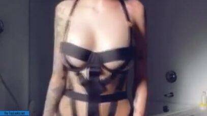 Amazing Bhad Bhabie Topless Thong Straps Bikini Video  on adultfans.net