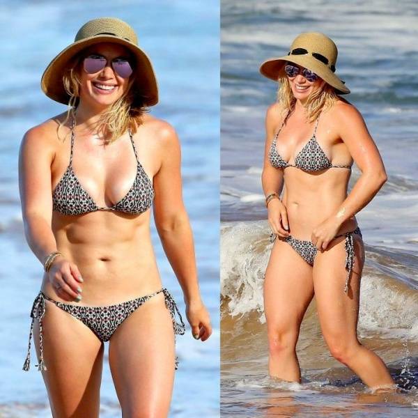 Hilary Duff Sexy Paparazzi Bikini Beach Set  - Usa on adultfans.net