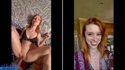 The redheaded chick is fucked by her stepfather and she admires it on TikTok on adultfans.net