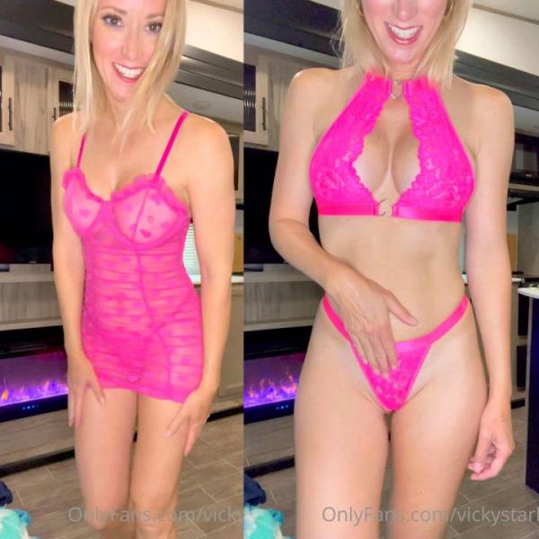 Vicky Stark Hot Pink Lingerie Try On Haul Onlyfans Video Leaked on adultfans.net