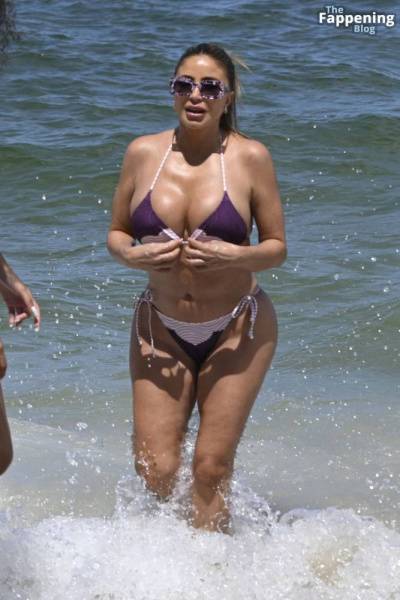 Larsa Pippen Looks Incredible as She Wears a Purple String Bikini on Miami Beach (24 Photos) on adultfans.net