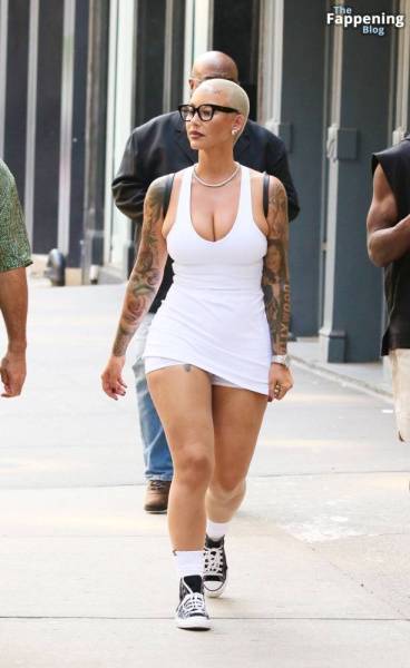 Amber Rose Turns Heads in a Revealing White Mini Dress During SoHo Outing (39 Photos) on adultfans.net