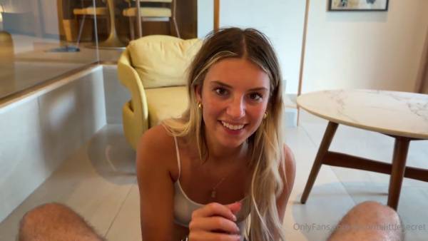 Pettie Blonde Ambie Bambii Getting Drilled In White Bra Video Leaked on adultfans.net