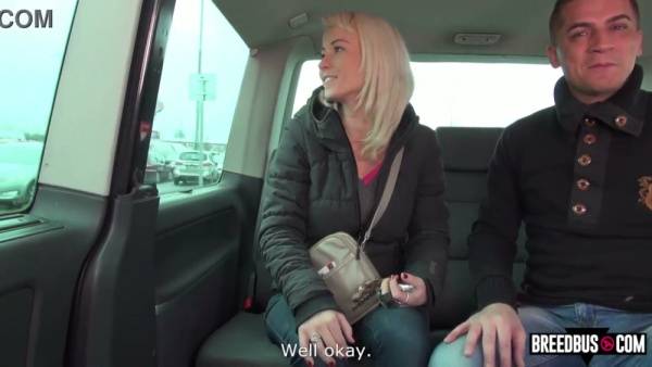 Blonde with stomach tattoos takes deep throat and doggy style in backseat on adultfans.net