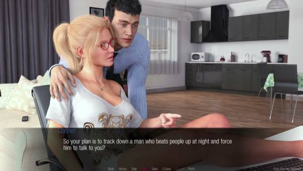 Animated blonde navigates flirtatious office encounters in a 3D adult game - Usa on adultfans.net