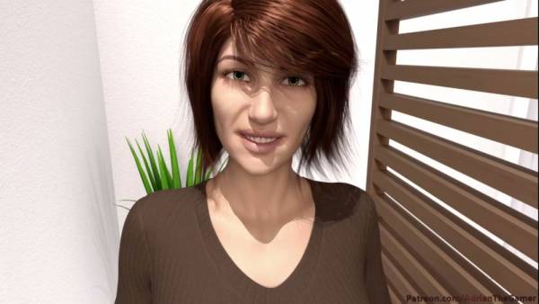 POV handjob tease from a short-haired brunette in a public restroom on adultfans.net