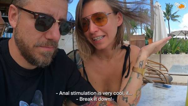 Tattooed couple explores anal and creampie passion in a luxury tropical villa on adultfans.net