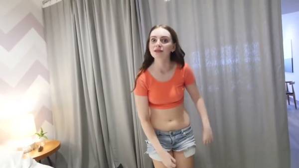 Young step-sister explores forbidden desire in a private bedroom moment on adultfans.net
