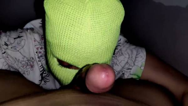 Neon masked lover dives deep on camera in anonymous indoor encounter on adultfans.net
