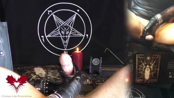 Mistress performs clinical sounding on submissive while another man masturbates under gothic candlelight - Germany on adultfans.net