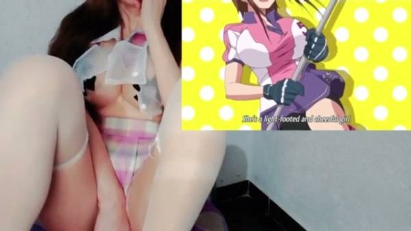 College student in anime cosplay dominates trainer with breast smothering on adultfans.net