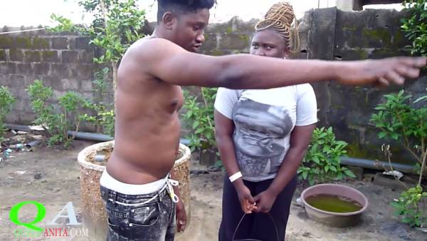 Voluptuous ebony woman and two muscular men entangle in steamy trio at rustic home - India on adultfans.net
