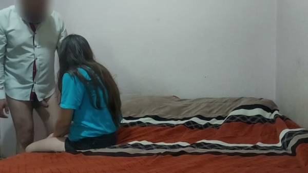 Pregnant college babysitter submits passionately in a dim bedroom on adultfans.net