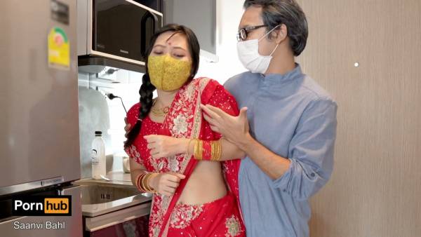 South Asian beauty in red saree takes him deep at home - India - Pakistan on adultfans.net