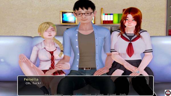 Red-haired anime girl Anastasia gets facial from teacher Alex in school fantasy on adultfans.net