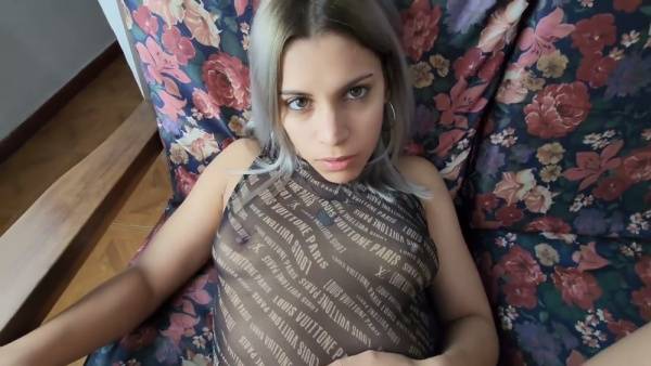 Petite Latina with small tits rides and takes a creampie from her tattooed lover on adultfans.net