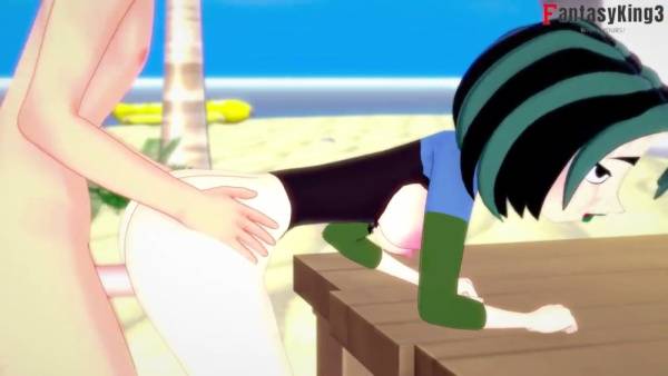 Green-haired gothic babe takes it rough on the beach in animated fantasy - Canada on adultfans.net