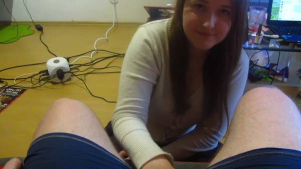 POV brunette teases with handjob before deep throat and messy facial - Germany on adultfans.net