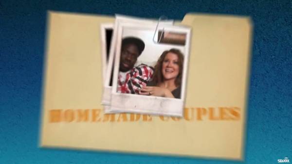 Blonde and brunette neighbors share an amateur interracial encounter at home on adultfans.net