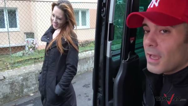 Tattooed redhead MILF spreads her legs in the backseat for oral on adultfans.net