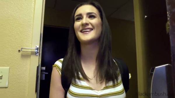 Dark-haired beauty Kylie takes a deep face ride and gets filled inside by a huge BBC on adultfans.net