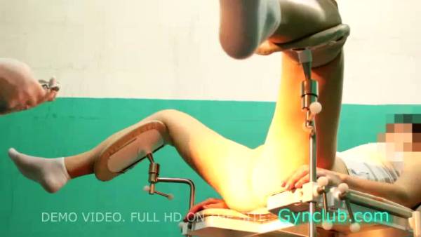 Blonde patient reaches orgasm during intimate gynecological exam on adultfans.net