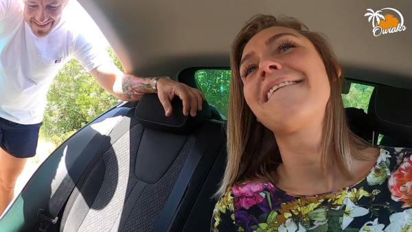 Blonde couple gets intimate with risky fingering session inside their parked car - Poland on adultfans.net