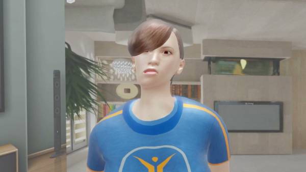 Interracial 3D couple in a school-themed room explore oral and anal pleasures on adultfans.net