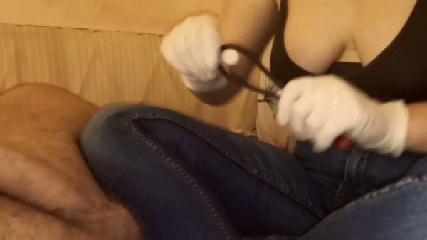 Powerful sounding session ends in a cum flood as the naked man lies exposed beneath her on adultfans.net