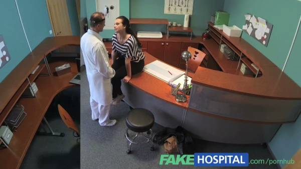 Blonde patient rides her doctor in a fake hospital office during a private session - Czech Republic on adultfans.net