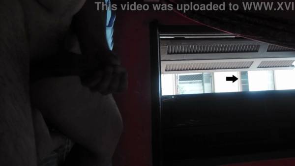 Man exposes himself to curious neighbors during late-night hotel masturbation on adultfans.net
