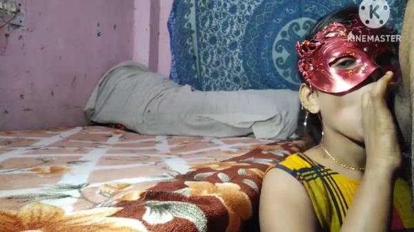 Masked Indian couple explores anal and oral pleasures in a vibrant bedroom - India on adultfans.net
