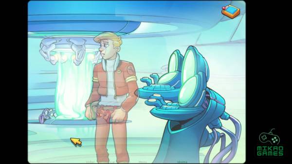 Curvy blonde doctor navigates a surreal cartoon spaceship hospital on adultfans.net