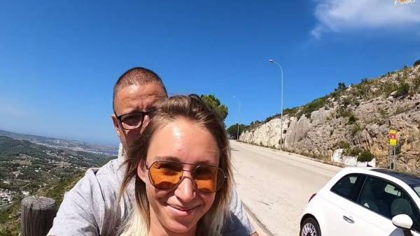 Blonde neighbor seduces him on the balcony in torn yoga pants on adultfans.net