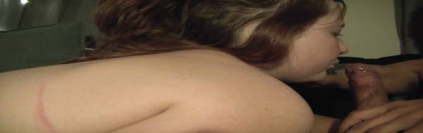 Fiery redhead rides hard for a deep creampie on the couch on adultfans.net