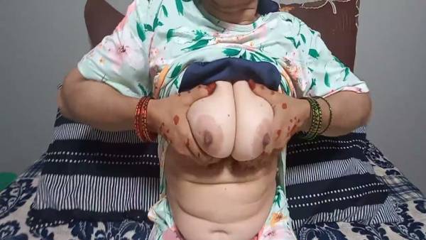 Pakistani woman explores her shaved pussy and full breasts with a purple dildo - Pakistan on adultfans.net